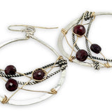 Garnet Hoop Earrings E81242