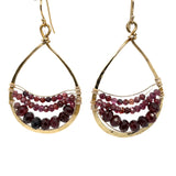 Garnet Gold Drop Earrings E82608