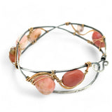 Pink Opal Braid Cuff Bracelet B408