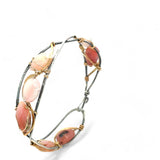 Pink Opal Braid Cuff Bracelet B408