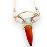 Carnelian Fan Pendant Necklace 82368N