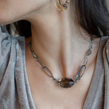 Smokey Quartz Chain Necklace 82508N