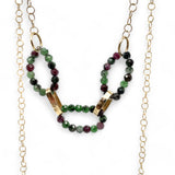 Ruby Zoisite Gemstone Chain Necklace 82668N