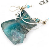 Aqua Raw Edge Gemstone Necklace 83480N