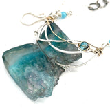 Aqua Raw Edge Gemstone Necklace 83480N