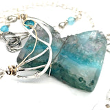 Aqua Raw Edge Gemstone Necklace 83480N