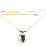 Blue Green Algae Drop Necklace 84115N