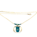 Blue Green Algae Drop Necklace 84115N