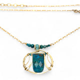 Blue Green Algae Drop Necklace 84115N