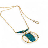 Blue Green Algae Drop Necklace 84115N