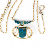 Blue Green Algae Drop Necklace 84115N