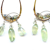 Prehnite Nugget Chandelier Earrings