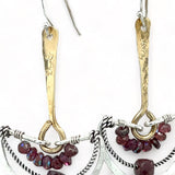 Garnet Fan Earrings E81023