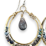 Gemstone Hoop Earrings E81189