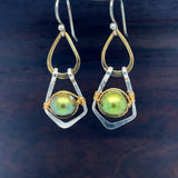 Olive Fresh Water Pearl Earrings E82577