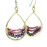 Garnet Gold Drop Earrings E82608