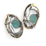 Amazonite Scarab Post Earrings E83431