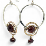 Garnet Satellite Hoop Earrings E83512