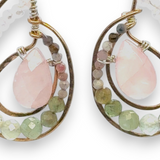 Lily Pad Rose Quartz Drop Earrings