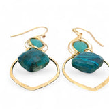 Blue Green Algae Double Drop Earrings E84116