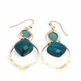 Blue Green Algae Double Drop Earrings E84116