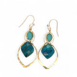 Blue Green Algae Double Drop Earrings E84116