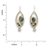 Binary Black Tourmalinated Marquise Earrings