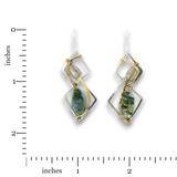 Moss Agate Fault Earrings