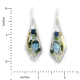 Blue Tourmaline Arrow Earrings