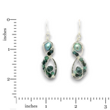 Blue Tourmaline Braid Drop Earrings