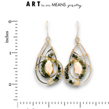 Green Tourmaline Twist of Fate Drop Earrings