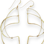 Gold filled handmade hammered statement earrings with gold filled earring hooks