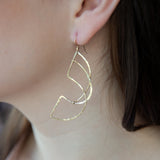 Gold filled handmade hammered statement earrings with gold filled earring hooks