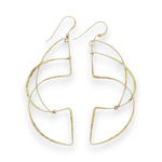 Gold filled handmade hammered statement earrings with gold filled earring hooks