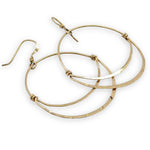 Handmade stamped gold filled channel hoops with gold filled earring hooks