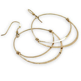 Handmade stamped gold filled channel hoops with gold filled earring hooks