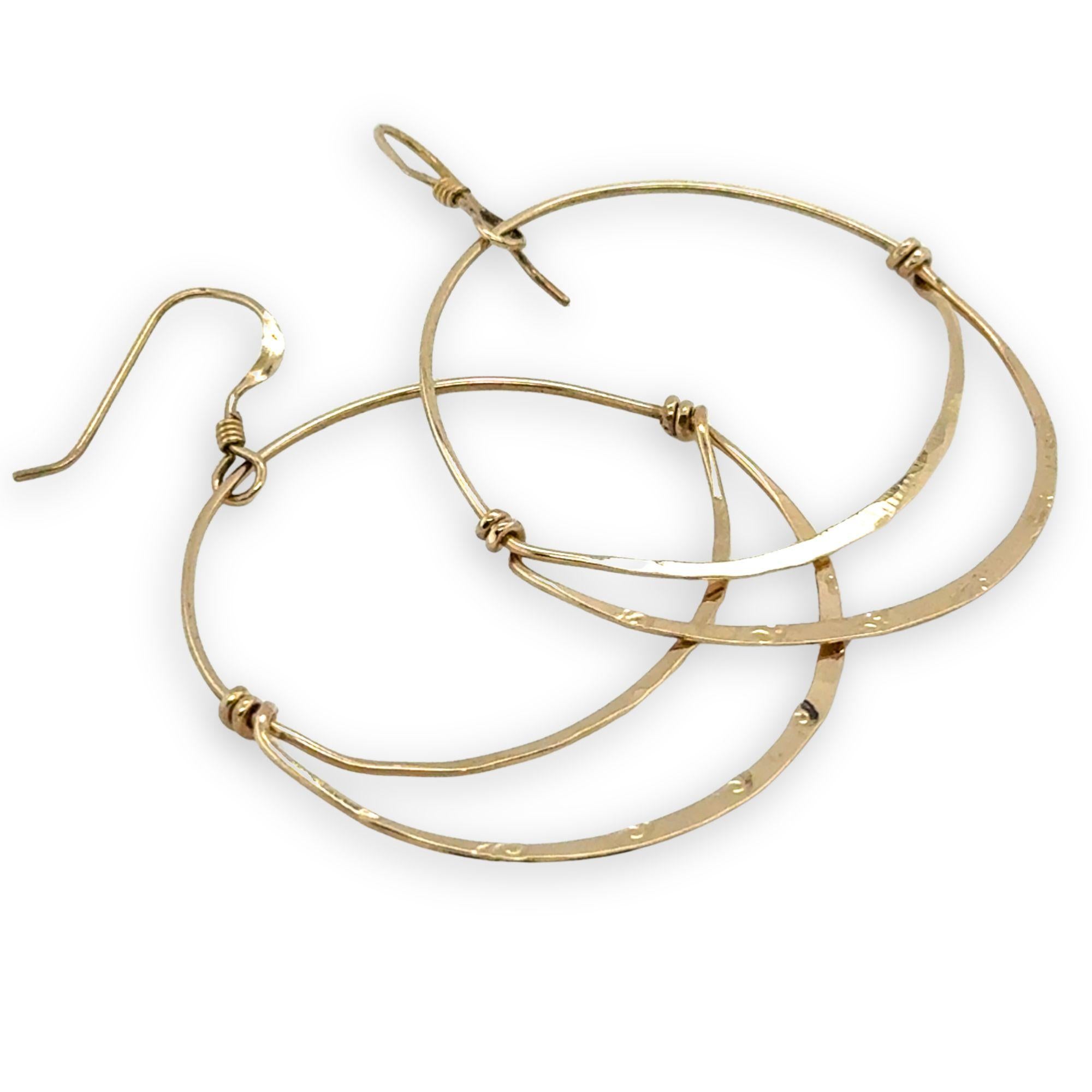 Handmade stamped gold filled channel hoops with gold filled earring hooks