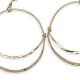 Handmade stamped gold filled channel hoops with gold filled earring hooks