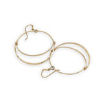 Handmade stamped gold filled channel hoops with gold filled earring hooks