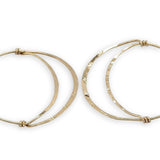 Handmade stamped gold filled channel hoops with gold filled earring hooks