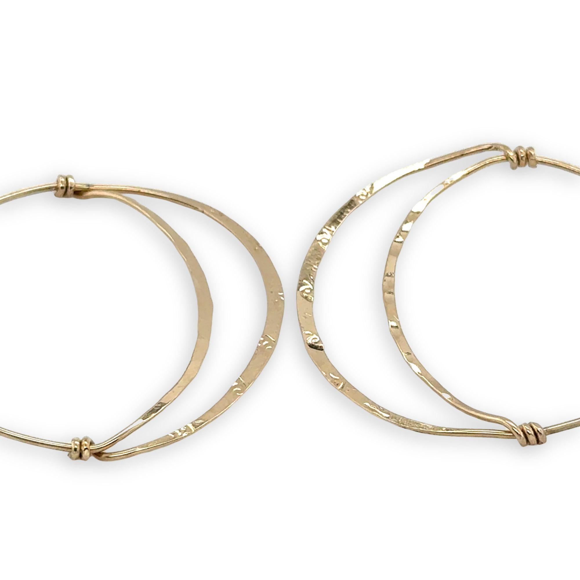 Handmade stamped gold filled channel hoops with gold filled earring hooks