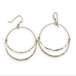 Handmade stamped gold filled channel hoops with gold filled earring hooks