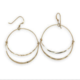 Handmade stamped gold filled channel hoops with gold filled earring hooks
