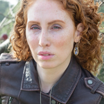 Pair of brass mini earrings with magenta crystal and fresh water pearl wrapped in sterling silver wire