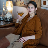 A pair of lightweight sterling silver marquise frame earrings, featuring faceted mookite jasper , hessonite gemstones, and a rich red fresh water pearl drop.