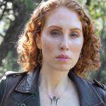 hammered brass points hanging from delicate sterling silver chain with oxidized sterling silver twist and faceted garnet gemstones earrings