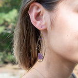 Carved Amethyst Tree Top Earrings