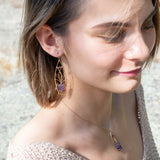 Carved Amethyst Tree Top Earrings