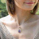 Carved Amethyst Tree Top Necklace