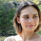 Carved Amethyst Tree Top Earrings